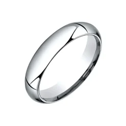 14K White Gold Plain Wedding Band