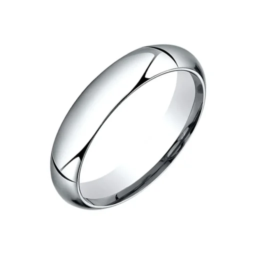 14K White Gold Plain Wedding Band