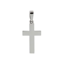 14K White Gold Polished Cross Pendant