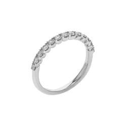 14K White Gold Prong-Set Diamond Wedding Band