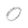 14K White Gold Round and Baguette Diamond Wedding Band