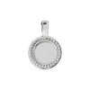 18K White Gold Round Charm Pendant
