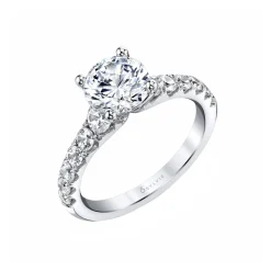 14K White Gold Round Cut Classic Engagement Ring – Anais
