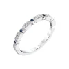 14K White Gold Round Sapphire and Diamond Band