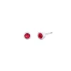 14K White Gold Ruby Bezel-Set Stud Earrings