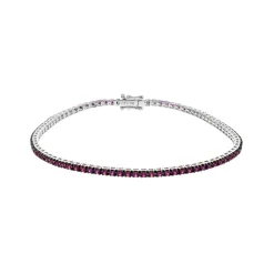 14K White Gold Ruby Bracelet