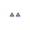 14K White Gold Sapphire and Diamond Cluster Earrings