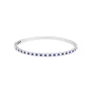 14K White Gold Sapphire and Diamond Bangle Bracelet