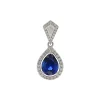 14K White Gold Sapphire and Diamond Pendant