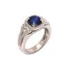 14K White Gold Sapphire and Diamond Ring
