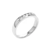 14K White Gold Scooped Channel Edge Diamond Wedding Band