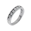 14K White Gold Scooped Edges Channel Band