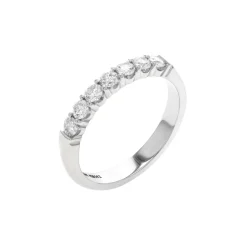 14K White Gold Shared Prong Diamond Wedding Band