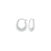14K White Gold Small Polished Hoop Earrings