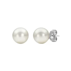 14K White Gold South Sea Pearl Stud Earrings