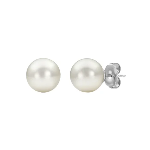 14K White Gold South Sea Pearl Stud Earrings