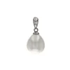 14K White Gold South Sea Pearl and Diamond Pendant