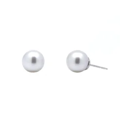 14K White Gold South Sea Pearl Stud Earrings