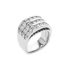18K White Gold Three Channel Diamond Band