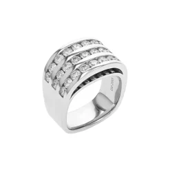 18K White Gold Three Channel Diamond Band