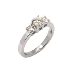 14K White Gold Three-Diamond Engagement Ring
