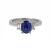 14K White Gold Three-Stone Sapphire Ring