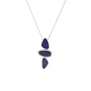 14K White Gold Triple Opal Doublet and Diamond Necklace