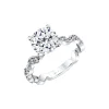 14K White Gold Tulira Leaf Inspired Engagement Ring – Zinnia