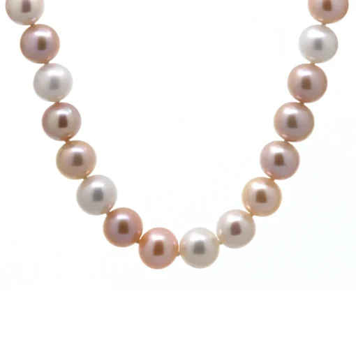 14K Yellow and Rose Gold Multicolor Pearl Necklace