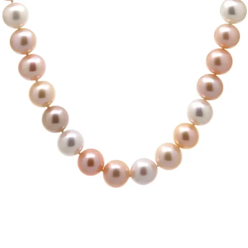 14K Yellow and Rose Gold Multicolored Freshwater Pearl Necklace