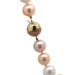 14K Yellow and Rose Gold Multicolor Pearl Necklace