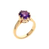 14K Yellow Gold 2.38 Carat Oval Amethyst Ring