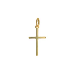 14K Yellow Gold 15 x 10 mm Stick Cross Pendant