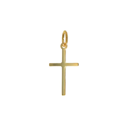 14K Yellow Gold 15 x 10 mm Stick Cross Pendant