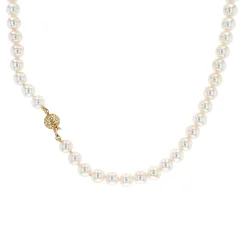 14K Yellow Gold Akoya Pearl Necklace