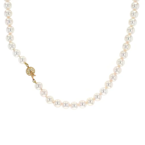 14K Yellow Gold Akoya Pearl Necklace
