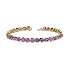 14K Yellow Gold Amethyst Bracelet