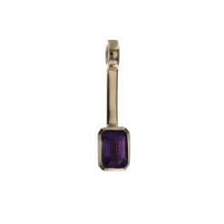 14K Yellow Gold Amethyst Stick Pendant