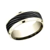 14K Yellow Gold and Black Titanium Swirl Band