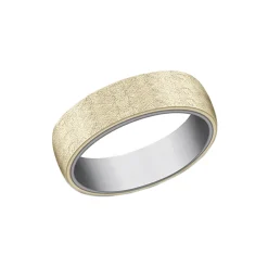 14K Yellow Gold and Tantalum Swirl Wedding Band