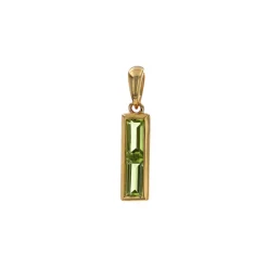 14K Yellow Gold Baguette Peridot Pendant