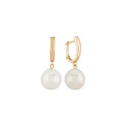 14K Yellow Gold Baroque Pearl Dangle Earrings