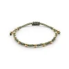 14K Yellow Gold Bead and Khaki Rope Bracelet