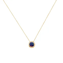 14K Yellow Gold Bezel-Set Australian Opal Doublet Pendant with Chain