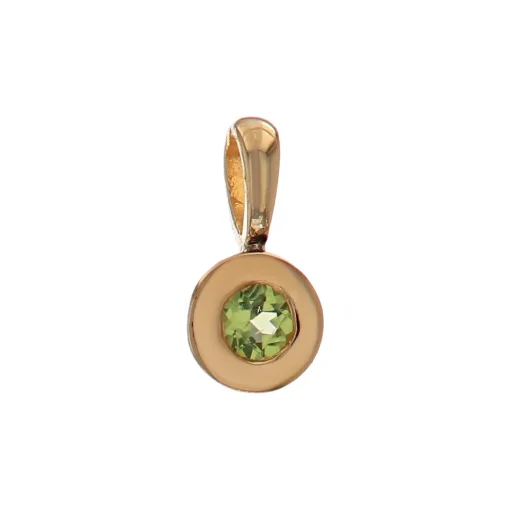 14K Yellow Gold Bezel-Set Peridot Pendant