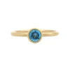 18K Yellow Gold Blue Topaz Ring
