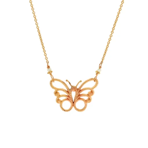 14K Yellow Gold Butterfly Necklace