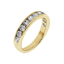 14K Yellow Gold Channel Set Diamond Band