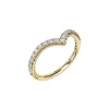14K Yellow Gold Chevron Diamond Wedding Band