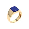 14K Yellow Gold Cushion Lapis Ring